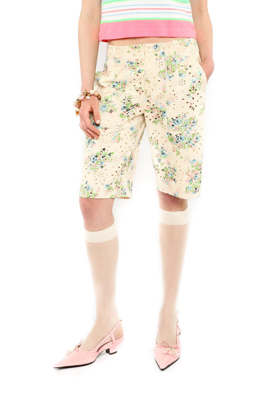 Rosies Posies Eyelet Bermuda Shorts