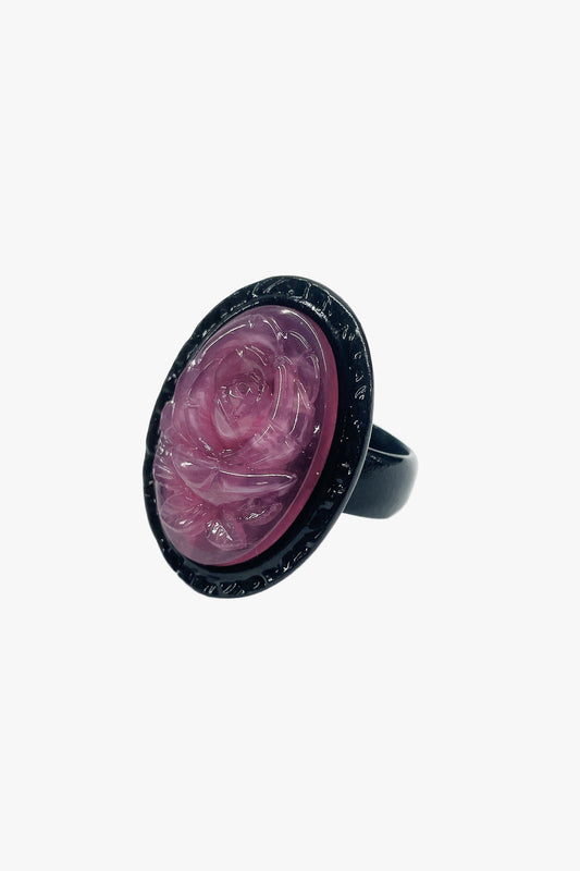Carved Rose Ring - Dusty Rose