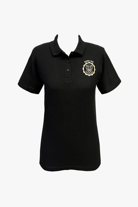 Anna Sui Emblem Polo black, small sleeves, laid-back, yet polished look, from soft cotton for comfort.