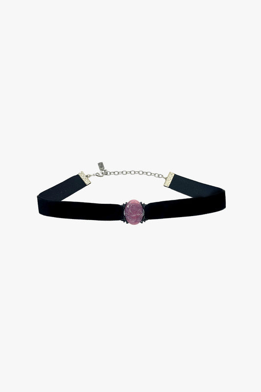 Oval Rose Choker - Dusty Rose