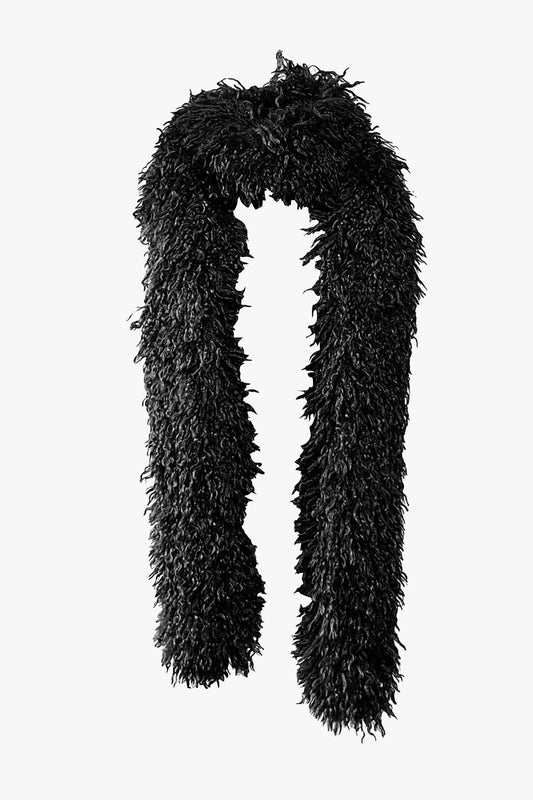 Faux Fur Scarf - Black Stylish, warm, and cruelty-free, it adds a touch of elegance to any outfit.
